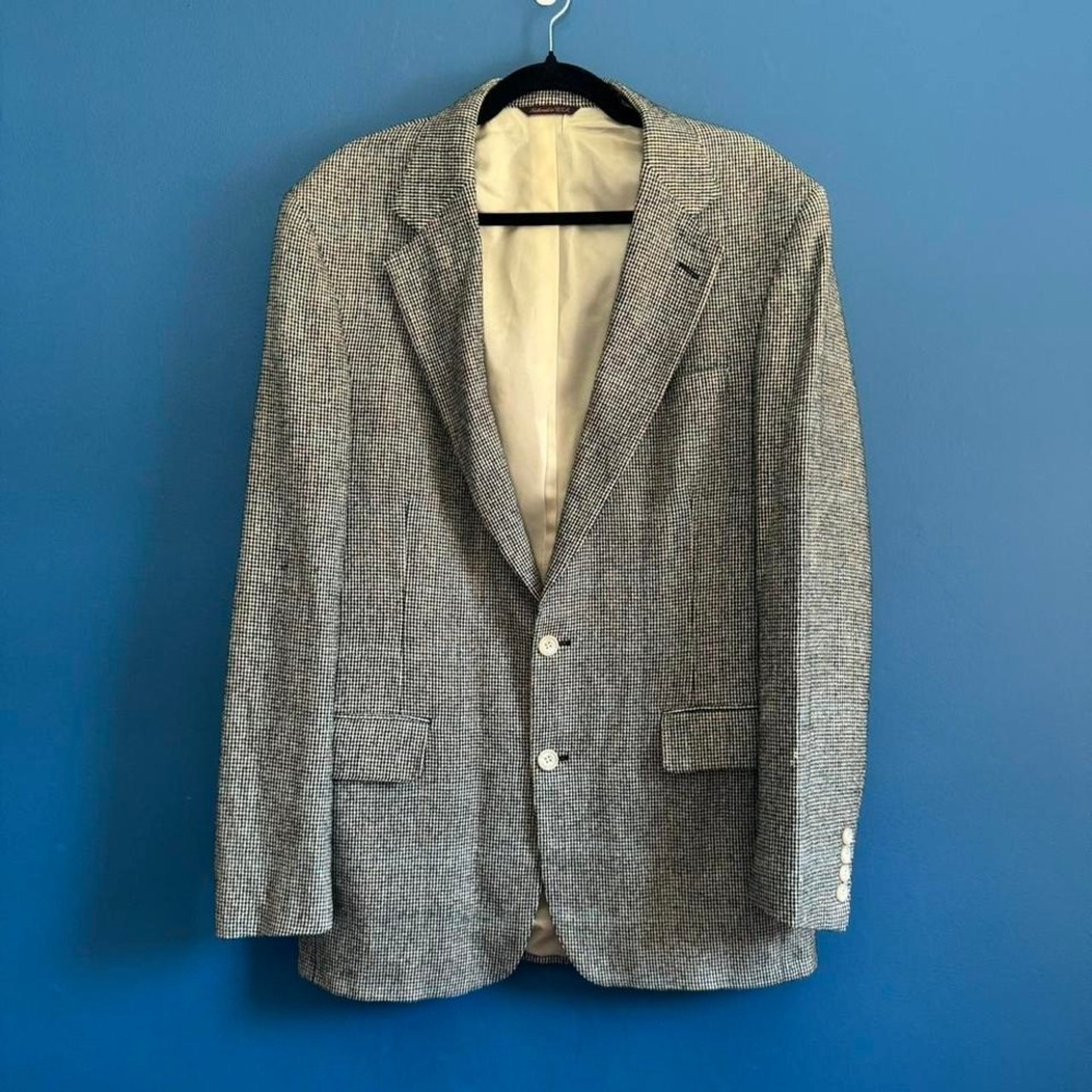 Redwood & Ross Vintage Blazer Men's Size XL Gray White Union Made ACTWU‎ Preppy